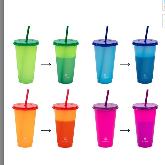 Manna 12 pack color changing tumblers cups + straw New In Box - Picture 3 of 6